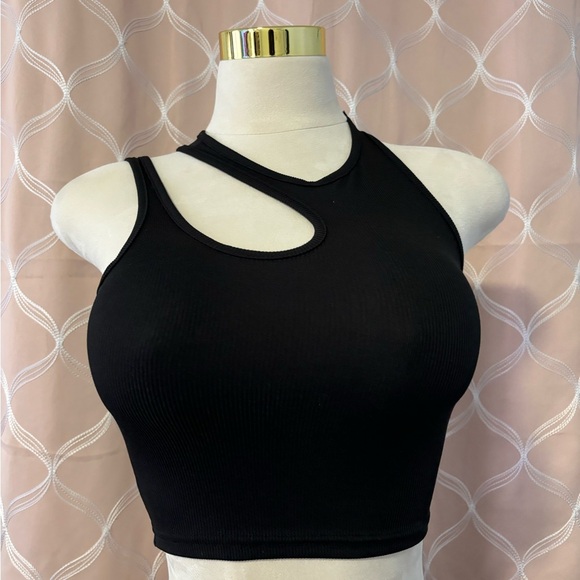 Tops - Black Cutout Crop Top, size XS